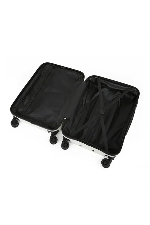 Infinity Luggage Cream Hard Shell Dual 4 Wheel Suitcase - Cabin Image 4
