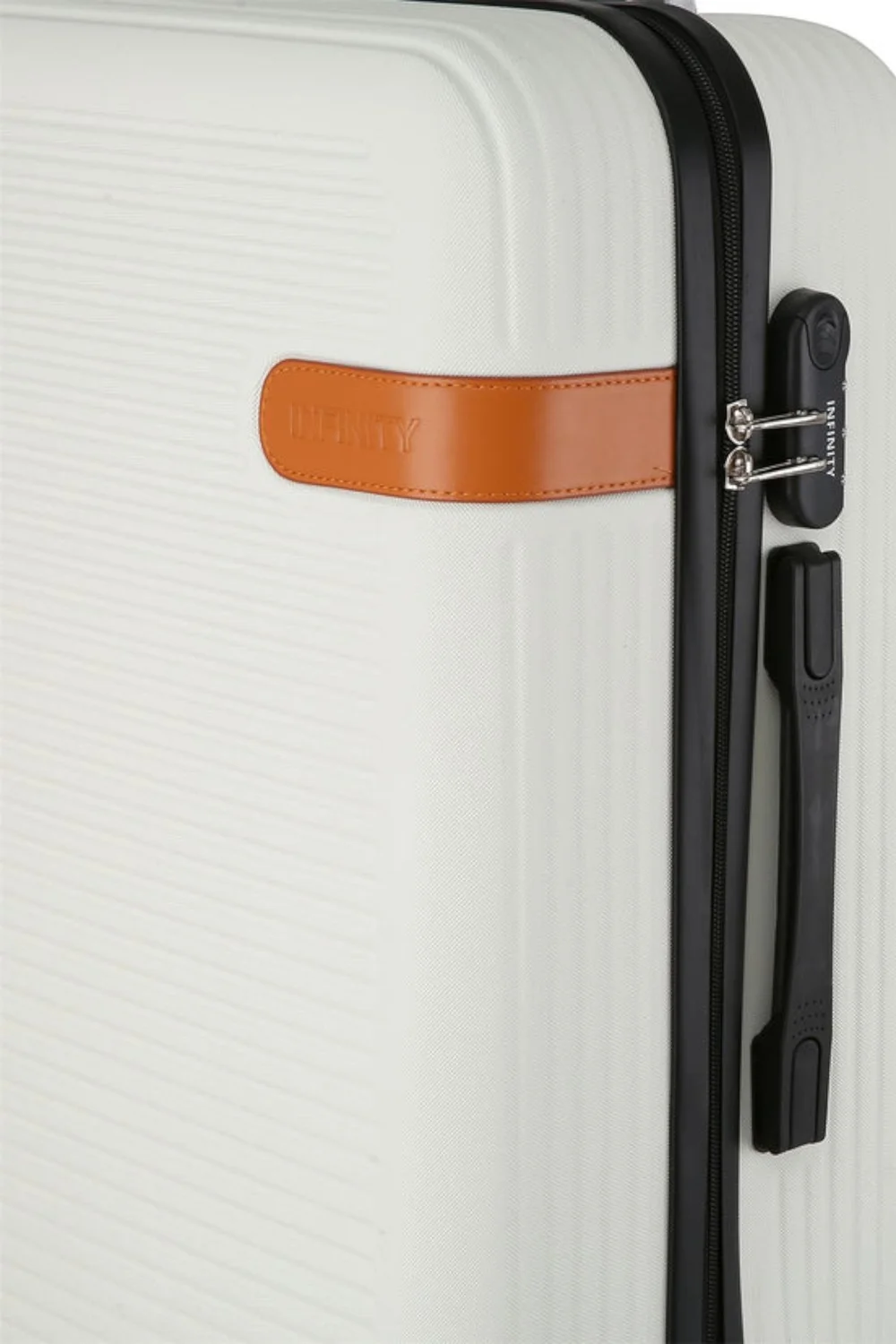 Infinity Luggage Cream Hard Shell Dual 4 Wheel Suitcase - Cabin Image 5