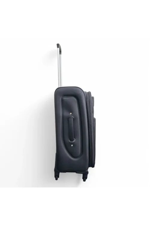 Infinity Luggage Black Soft Shell Lightweight Nylon Suitcase - Cabin Image 4