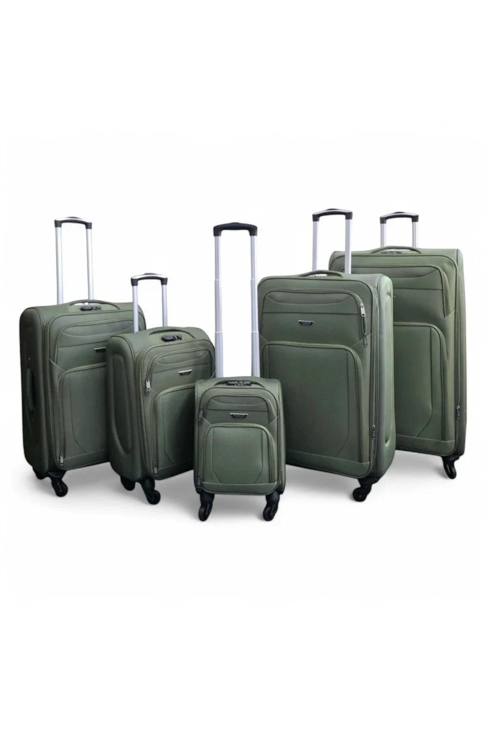 Infinity Luggage Khaki Soft Shell Lightweight Nylon Suitcase Set - One Size Image 1
