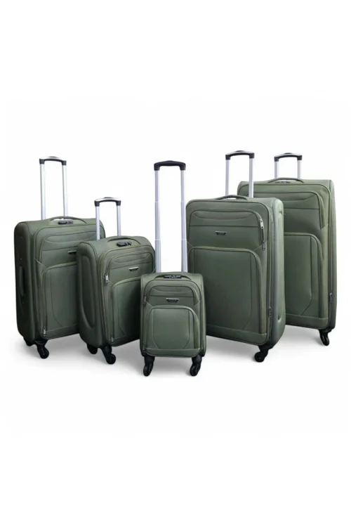 Infinity Luggage Khaki Soft Shell Lightweight Nylon Suitcase Set - One Size Image 1
