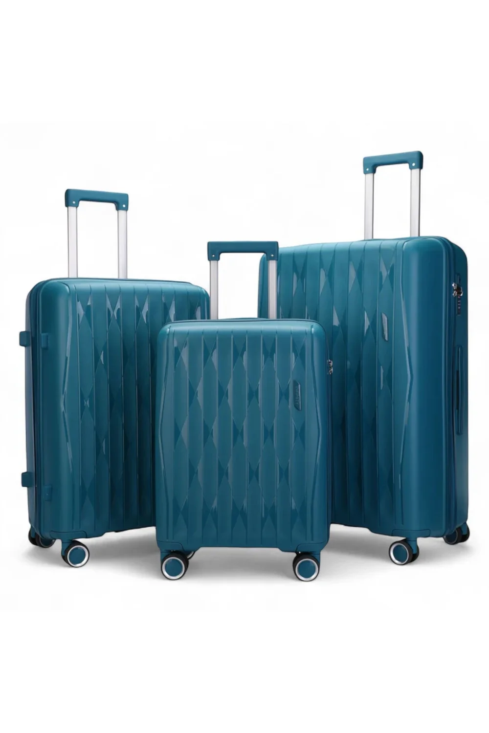 Infinity Luggage Blue Hard Shell Teal Suitcase TSA Travel - L Image 1
