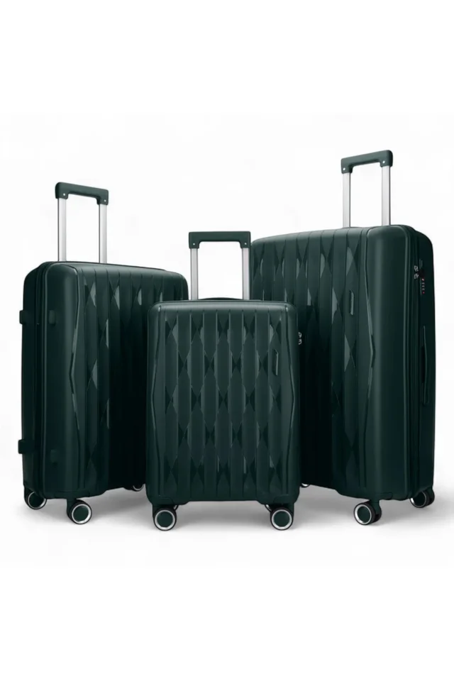Infinity Luggage Green Hard Shell Suitcase TSA Travel