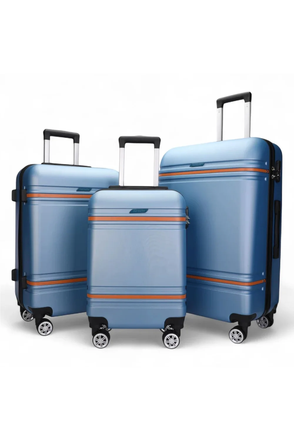 Infinity Luggage Navy Hard Shell Blue Modern Suitcase - M Image 1