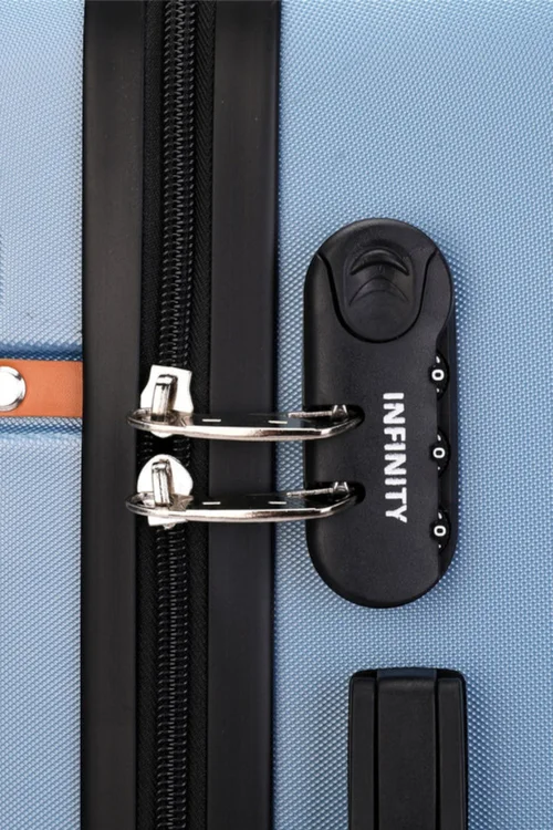 Infinity Luggage Navy Hard Shell Blue Modern Suitcase - M Image 5