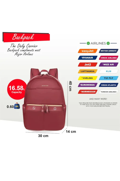 Infinity Luggage Red Backpack Rucksack - UNDERSEAT Image 2
