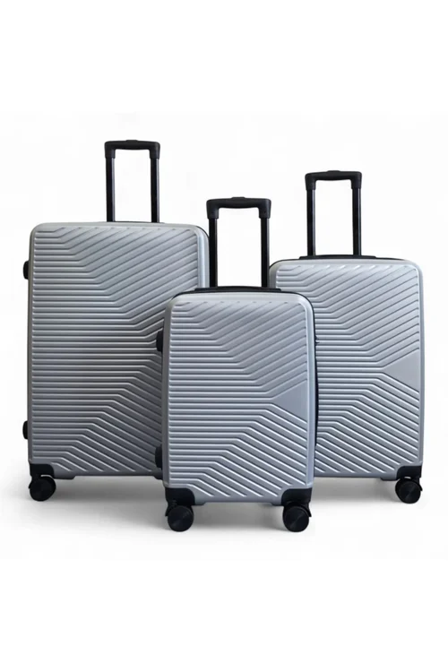 Infinity Luggage Silver Hardshell Robust Suitcases - M Image 1
