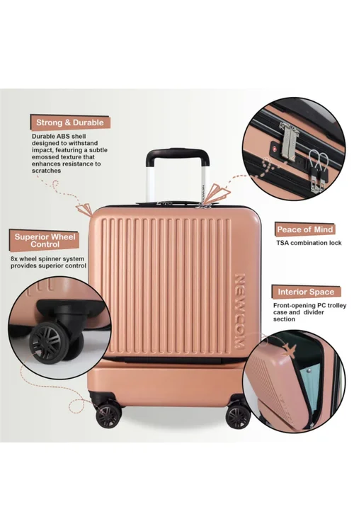 Infinity Luggage Pink Durable Cabin Suitcase - Cabin Image 3