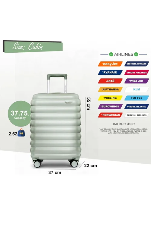 Infinity Luggage Green Hard Shell Cabin TSA Secure - Cabin Image 2
