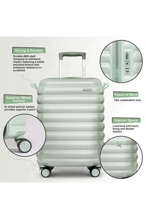 Infinity Luggage Green Hard Shell Cabin TSA Secure - Cabin Image 3