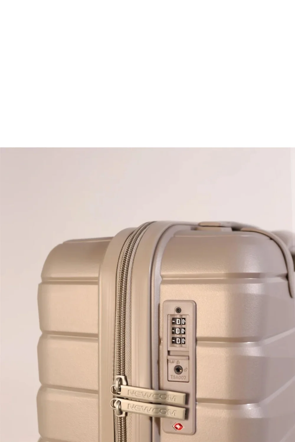 Infinity Luggage Champagne Beige Hard Shell TSA Strong Suitcase - Cabin Image 5