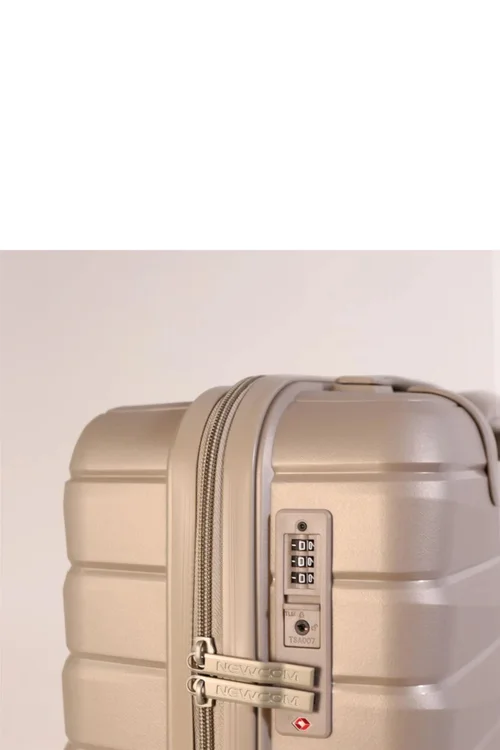 Infinity Luggage Champagne Beige Hard Shell TSA Strong Suitcase - Cabin Image 5