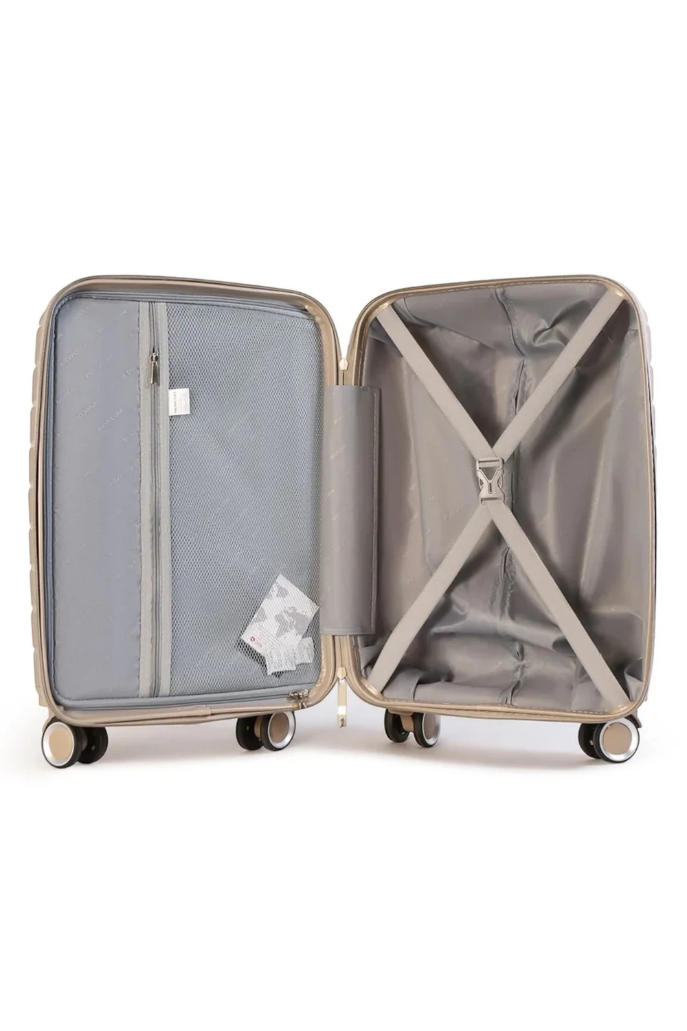 Infinity Luggage Champagne Beige Hard Shell TSA Strong Suitcase - Cabin Image 4
