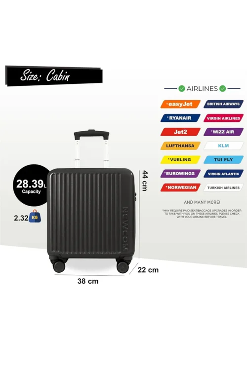 Infinity Luggage Black Hard Shell Cabin TSA Secure TSA Secure - Cabin Image 2