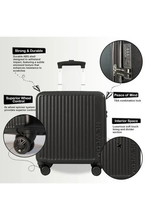 Infinity Luggage Black Hard Shell Cabin TSA Secure TSA Secure - Cabin Image 3