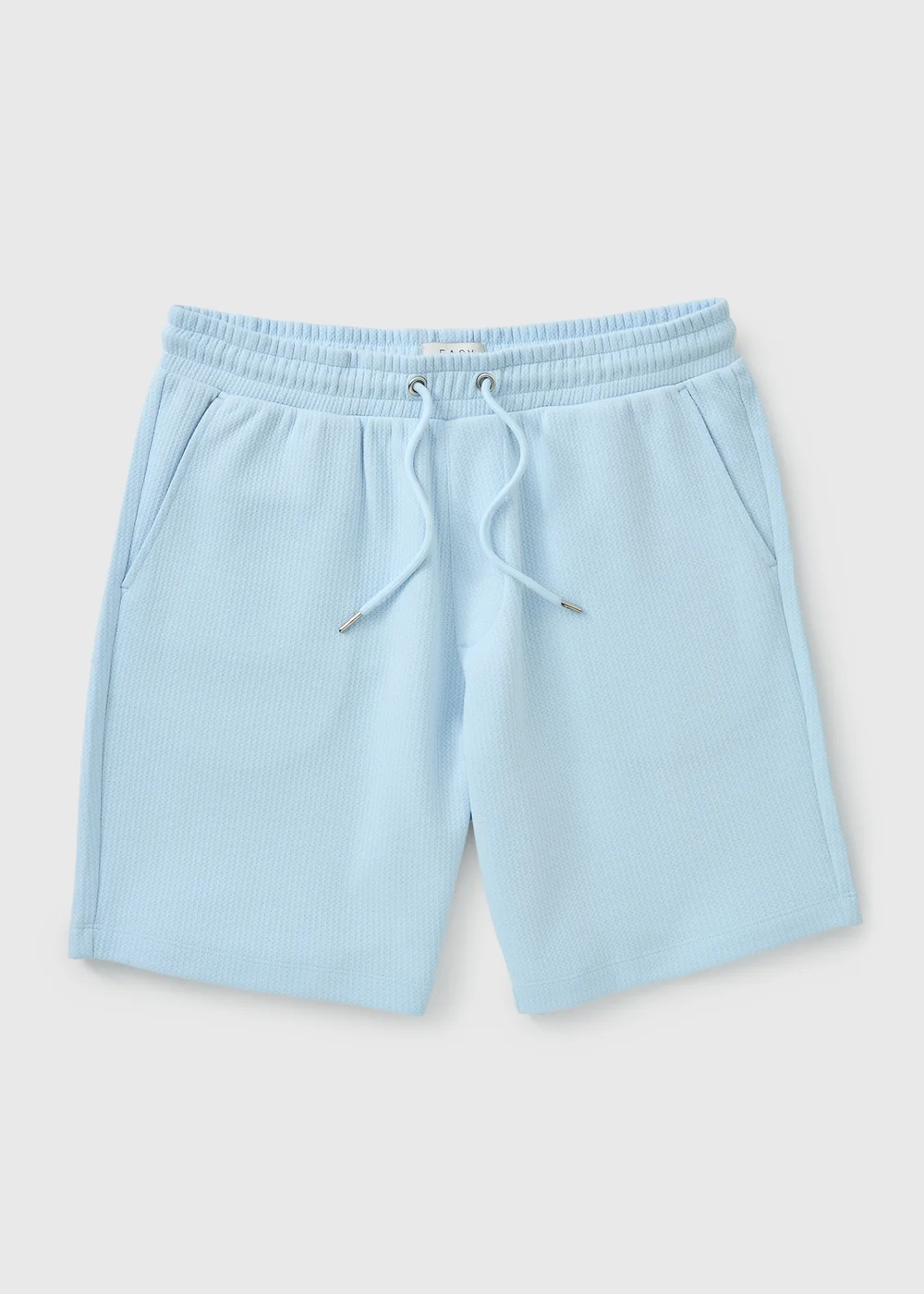 Light Blue Textured Co Ord Shorts - S Image 4