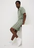 Iceberg Green Vertical Stripe Co Ord Shorts - S Image 1