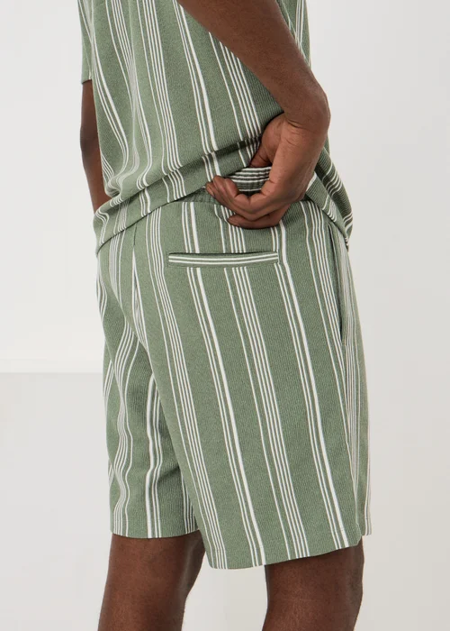 Iceberg Green Vertical Stripe Co Ord Shorts - S Image 2