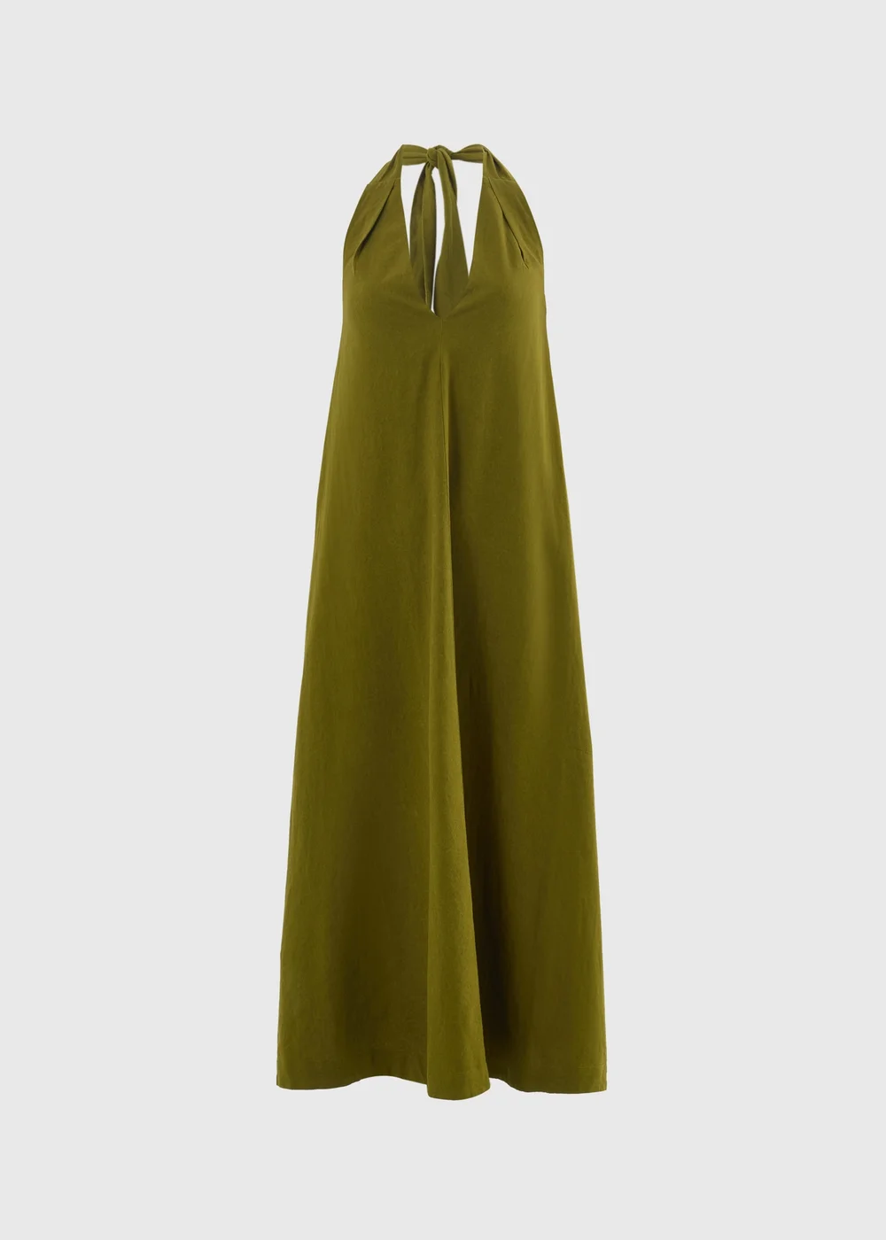 Green Halter Neck Linen Blend Maxi Dress - 8 | Matalan Green Halter Neck Linen Blend Maxi Dress - 8 | Matalan