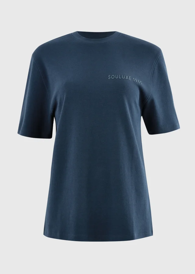Souluxe Navy Graphic Sports T-Shirt