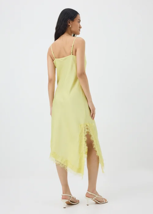 Lemon Satin Asymmetric Cami Midi Dress - 12 Image 2