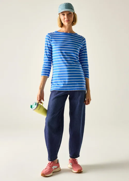 Regatta Sonic Blue White Stripe Baylette II UPF 30 T-Shirt - 10 Image 3