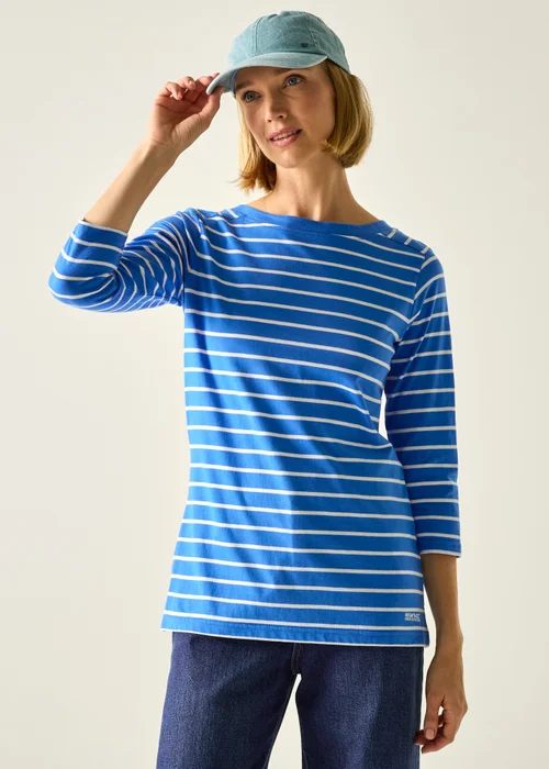 Regatta Sonic Blue White Stripe Baylette II UPF 30 T-Shirt - 10 Image 1