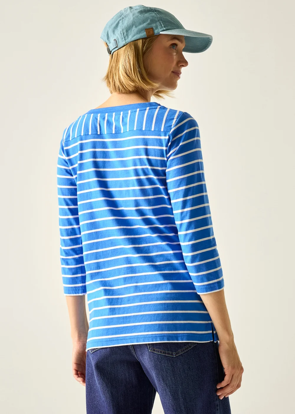 Regatta Sonic Blue White Stripe Baylette II UPF 30 T-Shirt - 10 Image 2