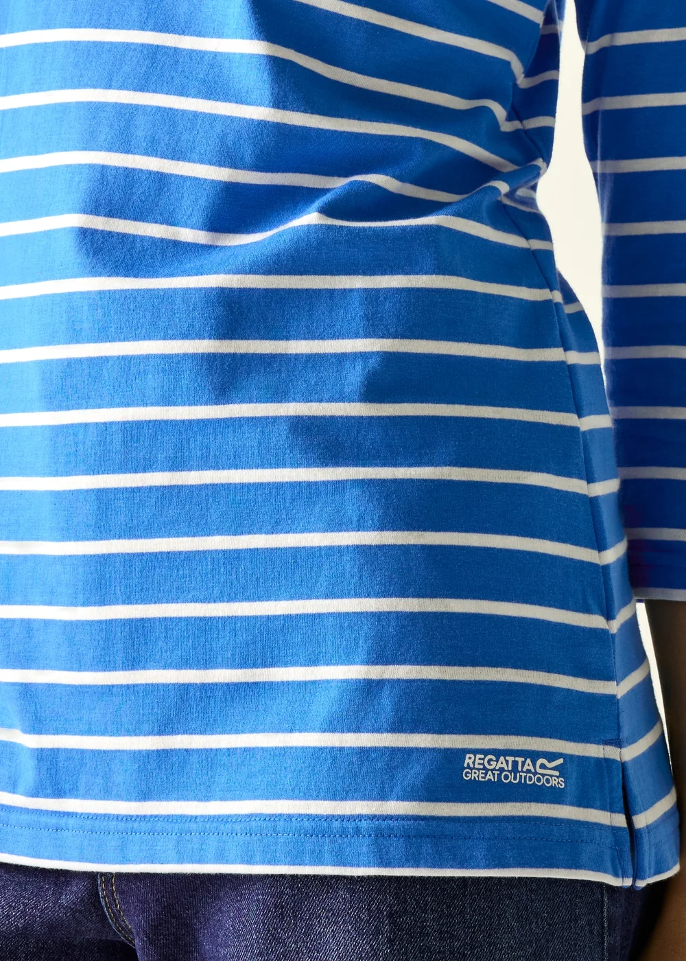 Regatta Sonic Blue White Stripe Baylette II UPF 30 T-Shirt - 10 Image 4