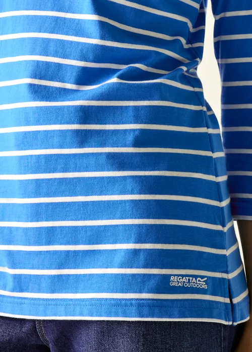 Regatta Sonic Blue White Stripe Baylette II UPF 30 T-Shirt - 10 Image 4