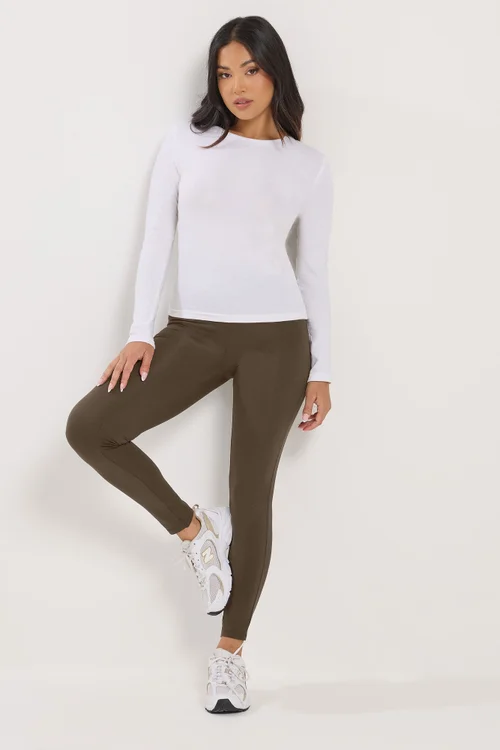 PixieGirl Petite 2 Pack Chocolate Brown & Black Leggings - 8/L27 Image 2