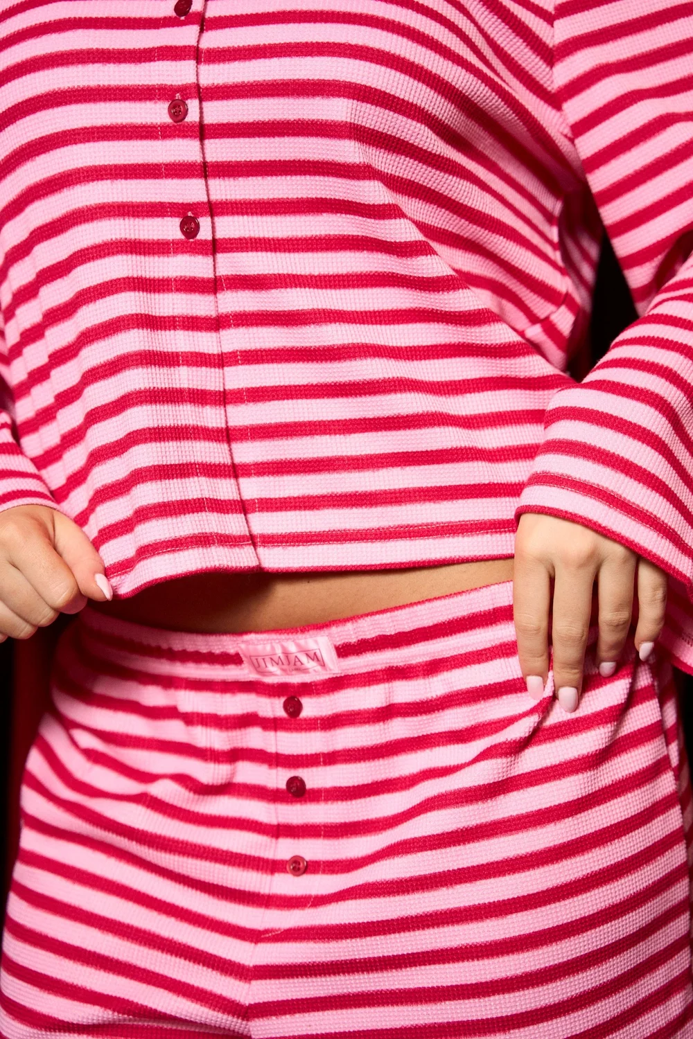 JimJam Red Stripe PJ Set - L Image 4