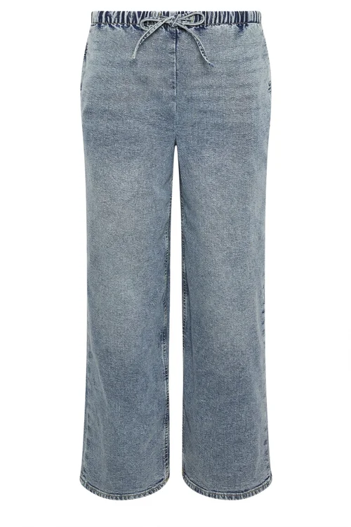 PixieGirl Petite Mid Blue Pull On Wide Leg Jeans - 6/L27 Image 5