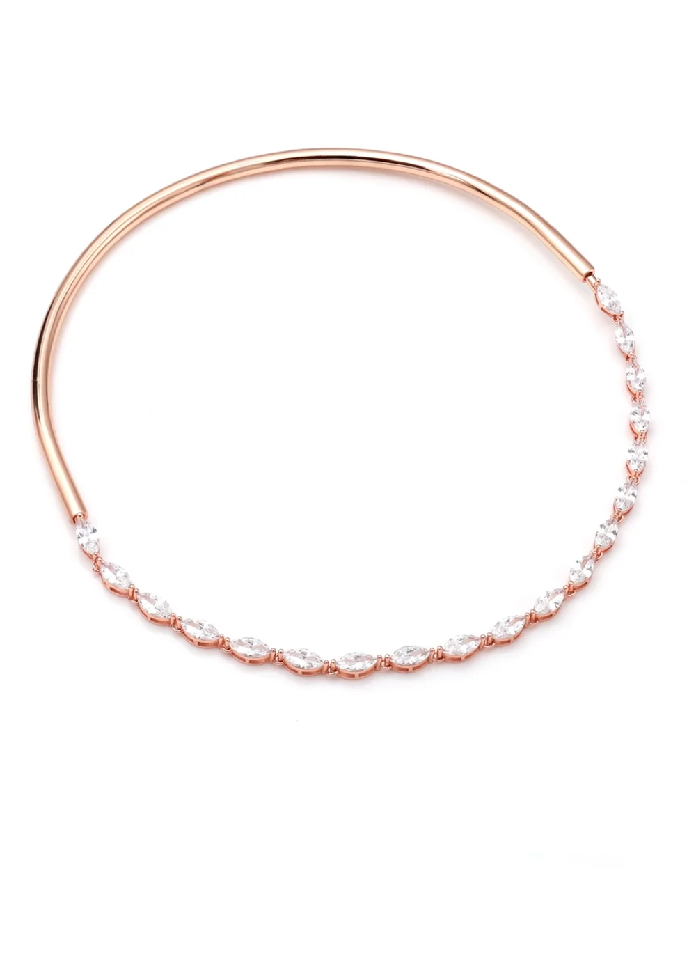 Say It With Rose Gold Detachable Oval Choker Necklace - 16 - inch Image 1