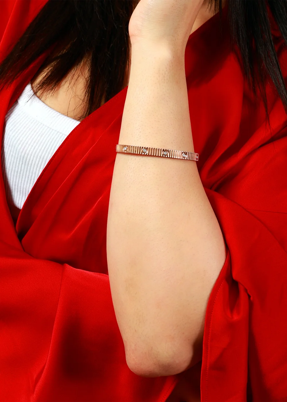 Say It With Rose Gold Love Bangle - 7 inch Image 2