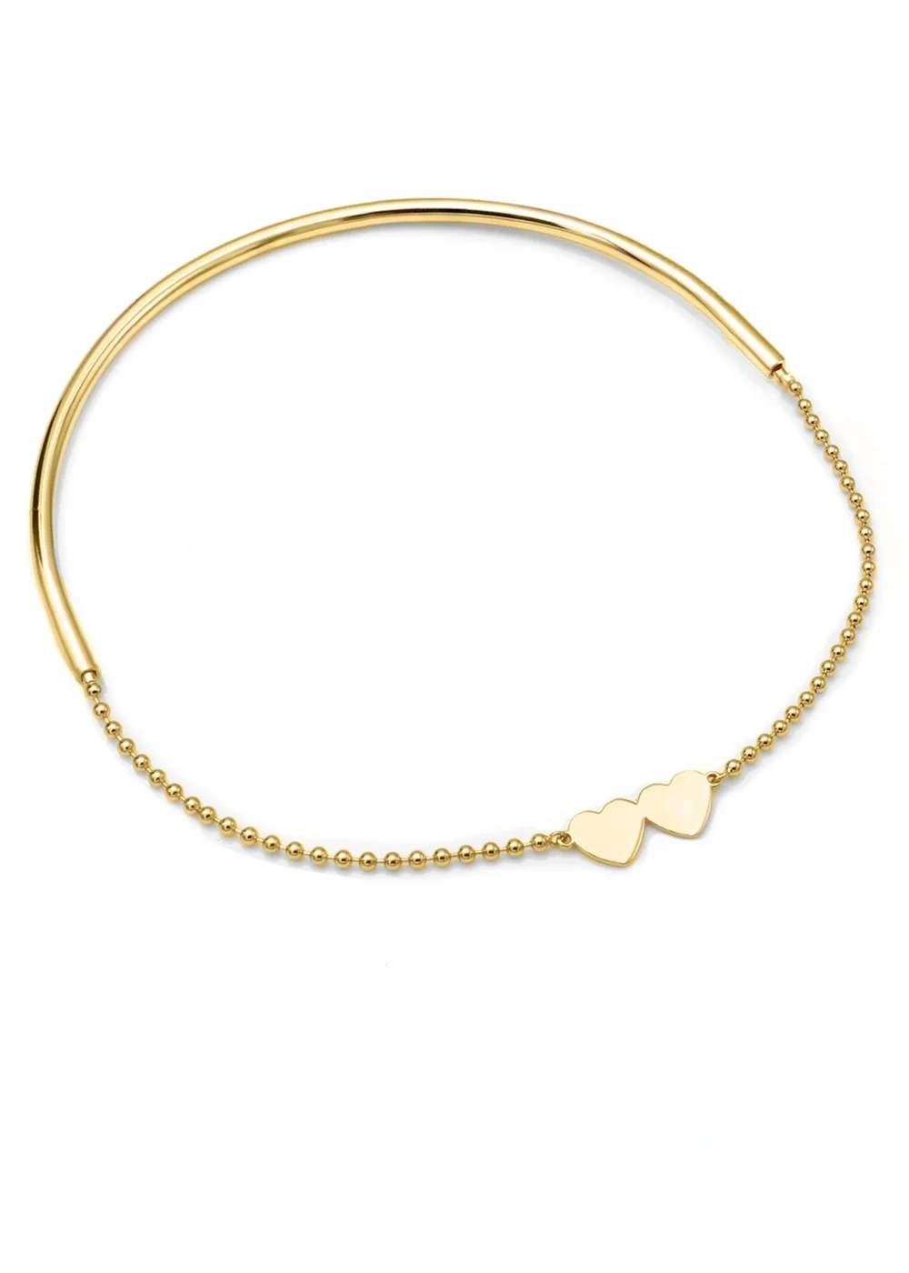 Say It With Yellow Gold Detachable Double Heart Choker Necklace - 16 - inch Image 1