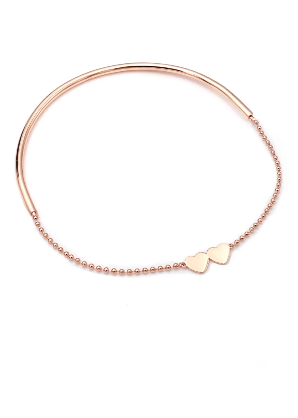 Say It With Rose Gold Detachable Double Heart Choker Necklace - 16 - inch Image 1