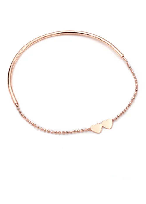 Say It With Rose Gold Detachable Double Heart Choker Necklace - 16 - inch Image 1