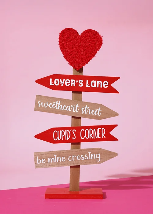 The Seasonal Gift Co. Love Is Sweet Red & Brown Love Signpost - One Size Image 1