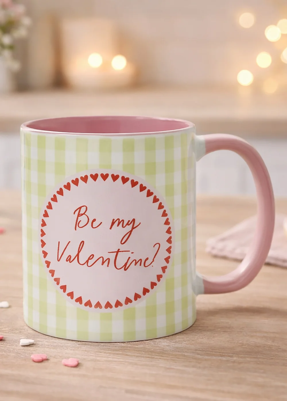 The Seasonal Gift Co. Love Is Sweet Pink Handled 11oz Mug Be My Valentine - One Size Image 1