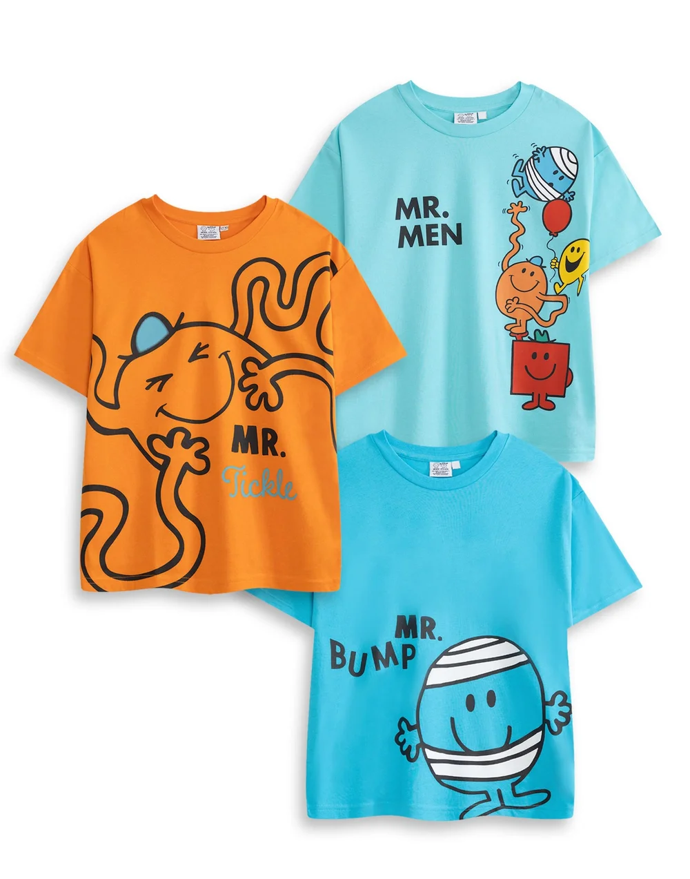 Vanilla Underground Mr. Men & Little Miss Boys Multicoloured T-Shirts (2-8 Years) - Pack of 3 - 6-7 Yrs Image 1