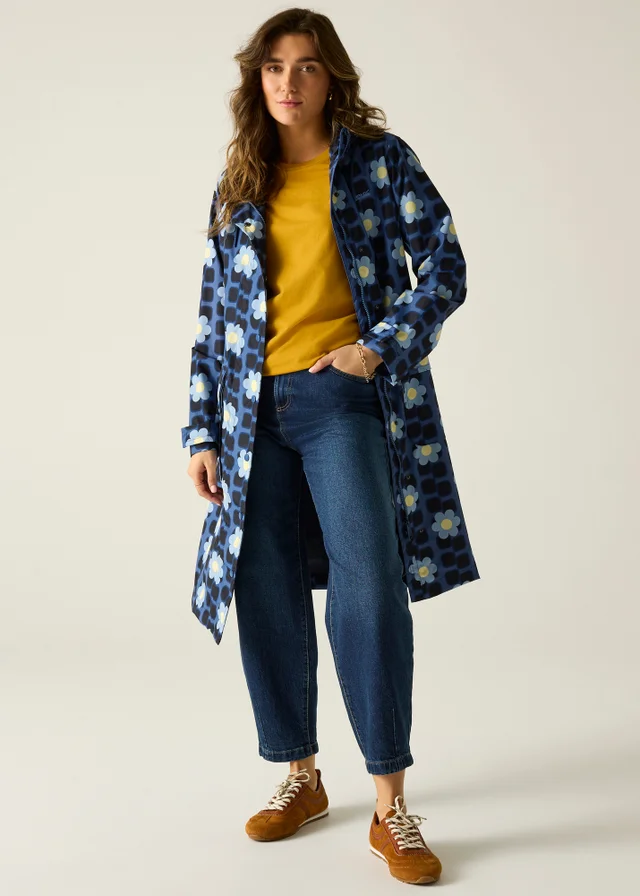 Regatta Mini Square Flower Blue Orla Longer Waterproof With Isotex Stretch Jacket