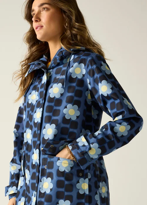 Regatta Mini Square Flower Blue Orla Longer Waterproof With Isotex Stretch Jacket - 18 Image 4