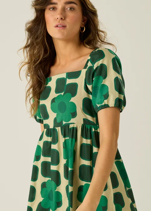 Regatta Giant Square Flower Green Orla Midi Summer Dress - 14 Image 5