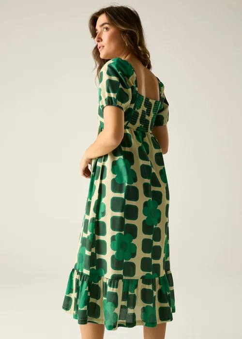 Regatta Giant Square Flower Green Orla Midi Summer Dress - 14 Image 3