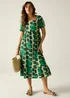 Regatta Giant Square Flower Green Orla Midi Summer Dress - 14 Image 1