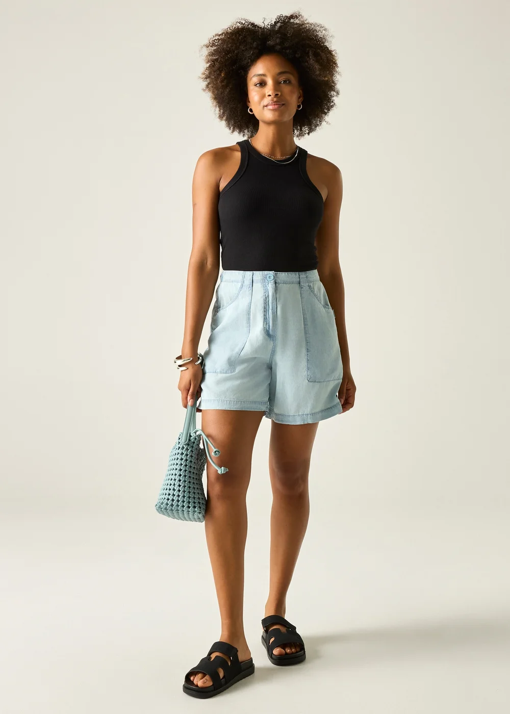 Regatta Chambray Fabric Liza Shorts - 14 Image 4