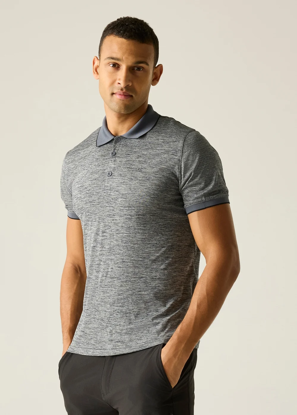 Regatta Silver Grey Remex II Quick Drying Polo Shirt - 3XL Image 1