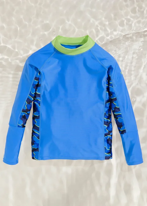 Regatta Sonic Blue Camo Hoku II UPF 30 Rash Vest (3-13 Years) - 13 Yrs Image 2