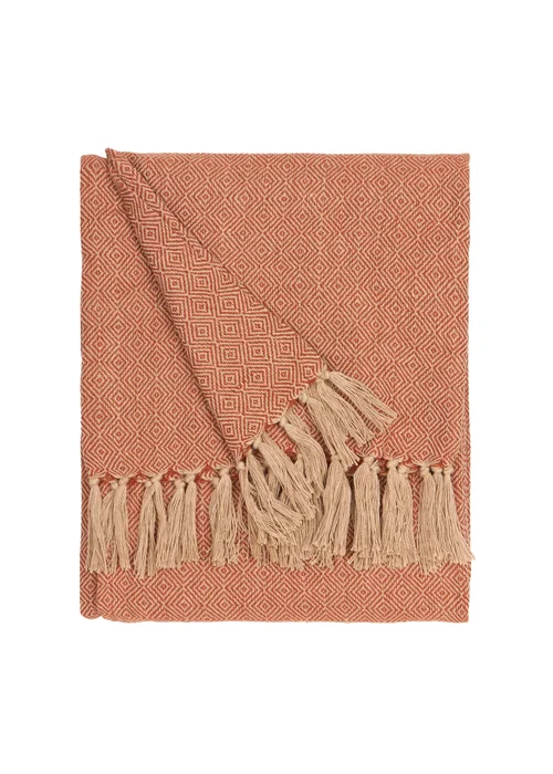 Furn Dessa Terracotta Woven Indoor/Outdoor Throw (130 x 180cm) - 130 x 180cm Image 1